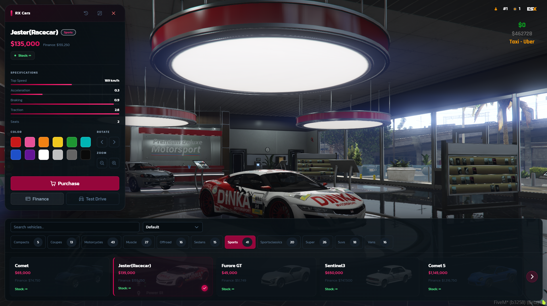 Dealership Menu